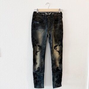 Robin’s Jeans- Gothic Embroidered Skinny Jeans - 24